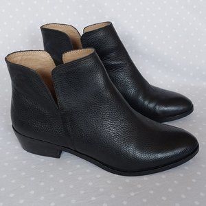 Splendid Black Pebbled Leather Side Zip Bootie